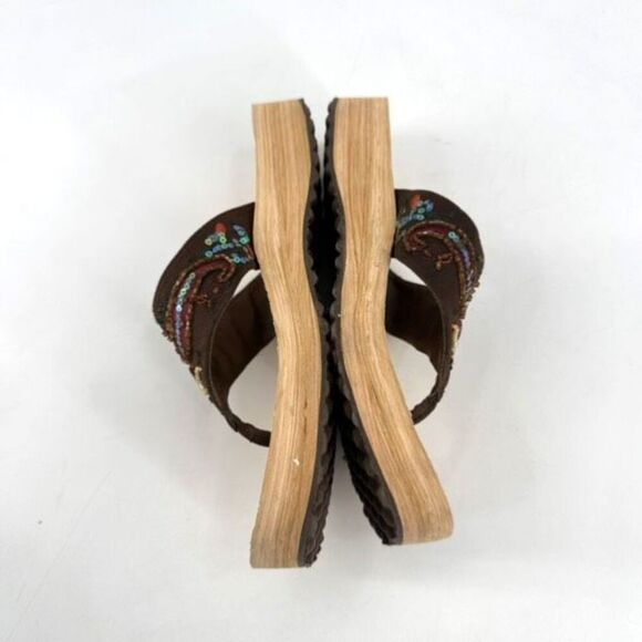 Skecher Cali Womens Beaded Slip On Flat Flip Flop Thong Sandals Brown Size 7 - Picture 3 of 6